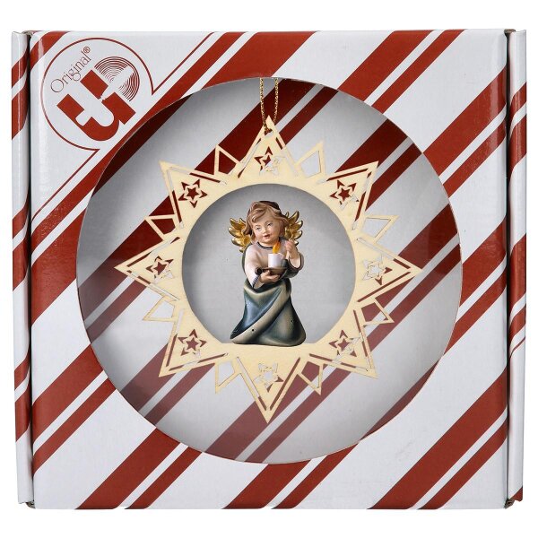 Heart Angel with candle - Stars Star + Gift box