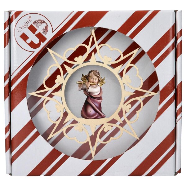 Heart Angel with flute - Heart Star + Gift box