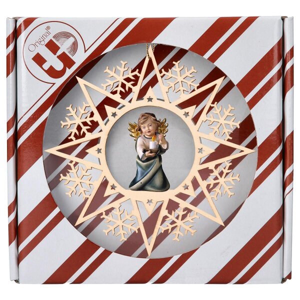 Heart Angel with candle - Crystal Star + Gift box