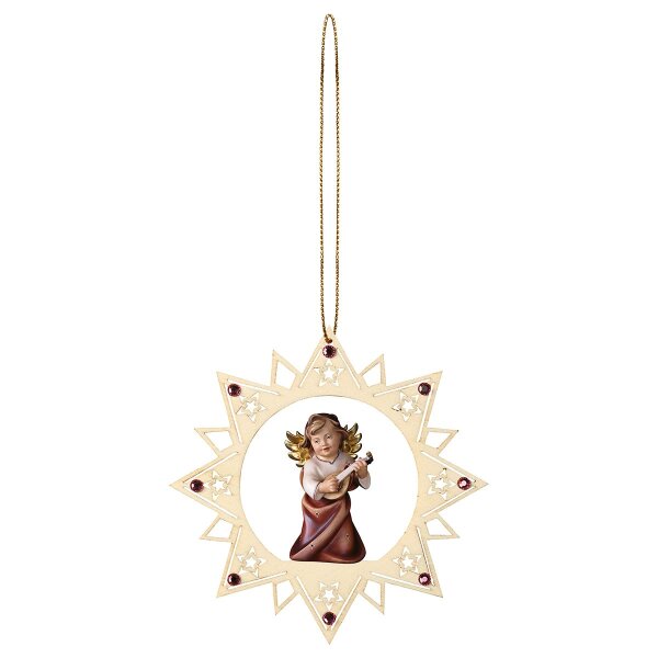 Heart Angel with lute - Stars Star Crystal