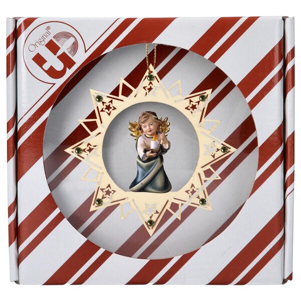 Heart Angel with candle - Stars Star Crystal + Gift box