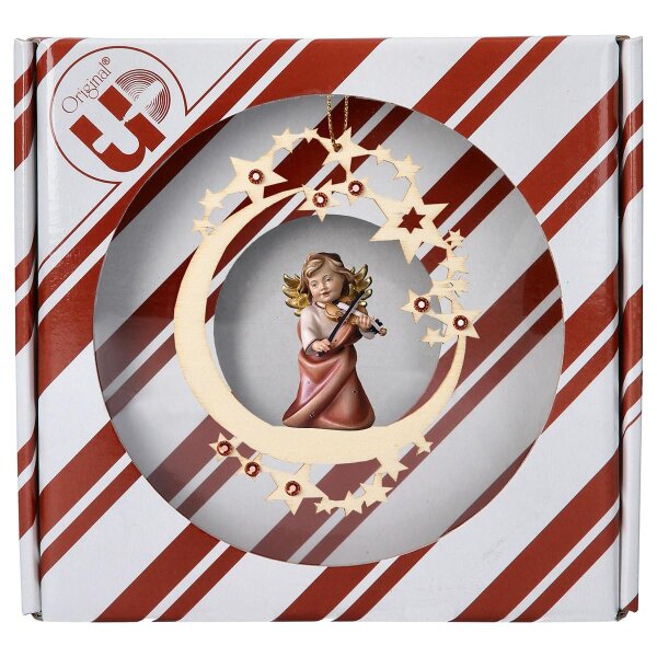 Heart Angel with violine - Moon Star Crystal + Gift box