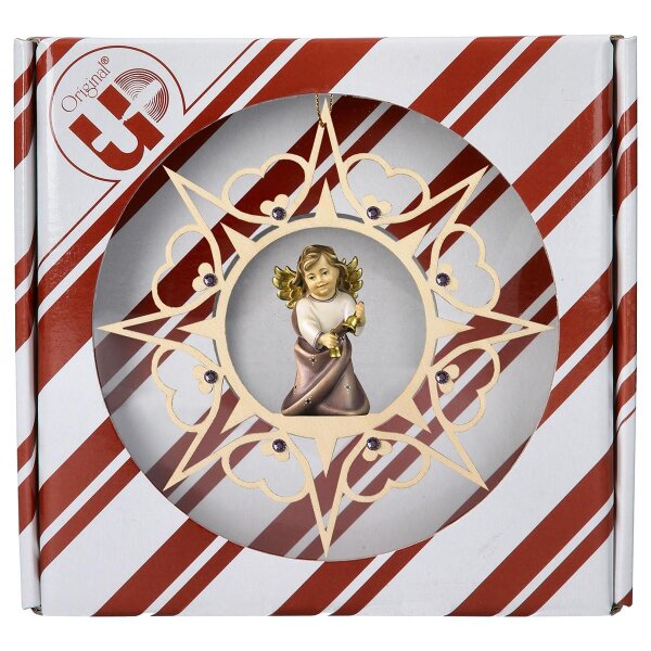 Heart Angel with bells - Heart Star Crystal + Gift box