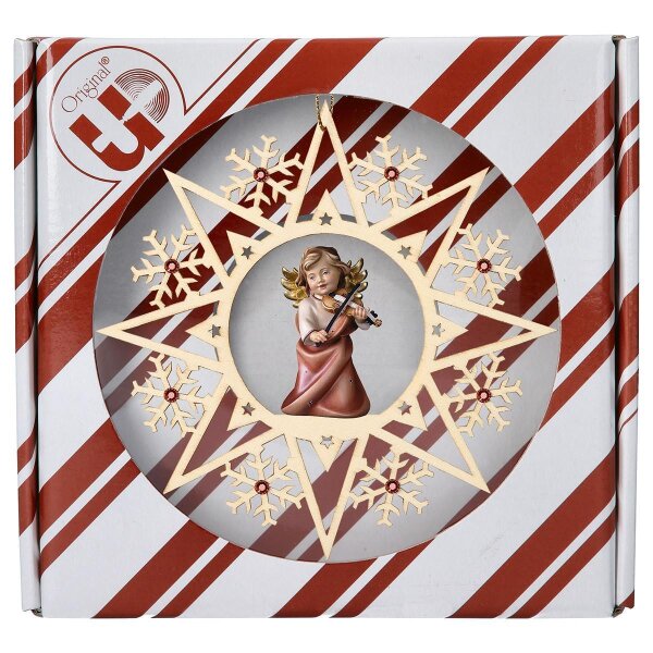Heart Angel with violine - Crystal Star Crystal + Gift box