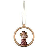 Heart Angel with lute - Wood sphere