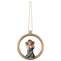 Heart Angel with candle - Wood sphere