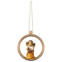 Heart Angel with lantern - Wood sphere
