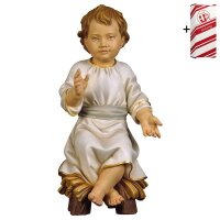 Infant Jesus sitting on manger + Gift box