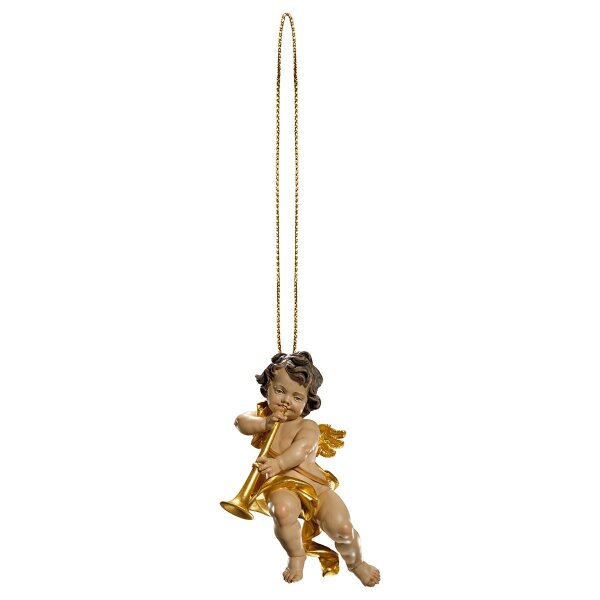 Cherub with trumpet with gold string
