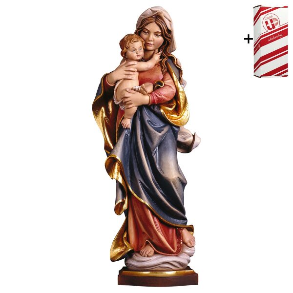Madonna delle Alpi + Box regalo - Oro Zecchino Antico - 30 cm