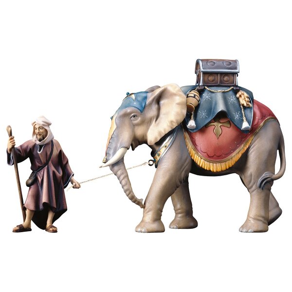 UL Elefantengruppe mit Gepäcksattel - 3 Teile - Color - 10 cm