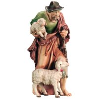 Shepherd with lambs