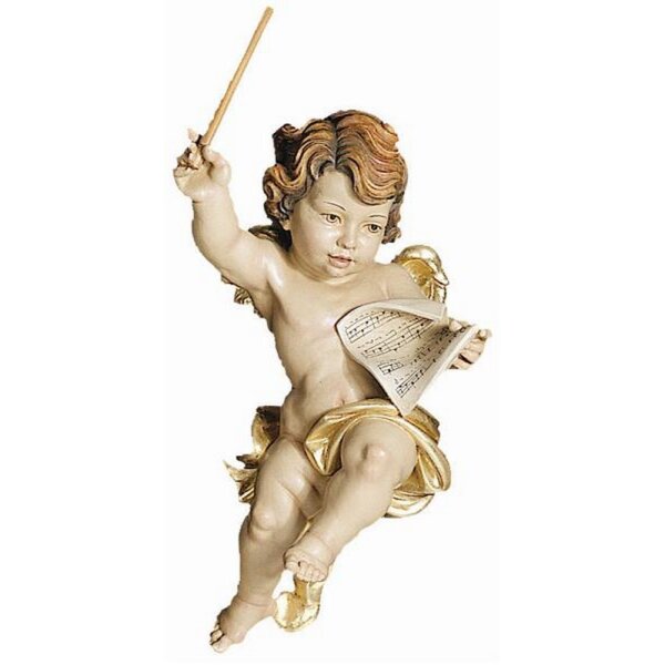 Angel conductor - color carved - 18"