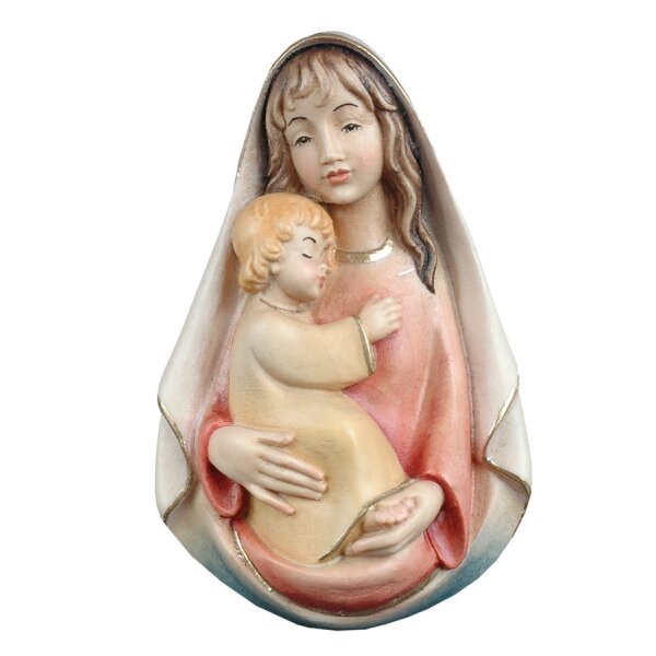 Mutter mit Kind relief - lasiert - 11 cm