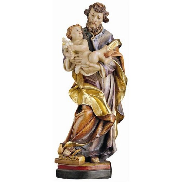 St.Joseph with child - color carved - 23½"