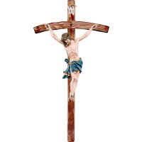Alpenchristus blau mit gebogenem Kreuz