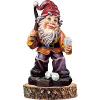 Gnome diamonds-digger on pedestal