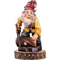 Gnome woodcutter on pedestal