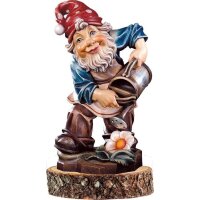 Gnome gardener on pedestal