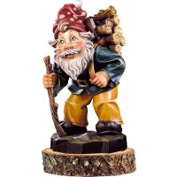 Gnome wood-bearer on pedestal