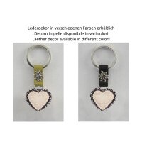Heart keychain/leather decor