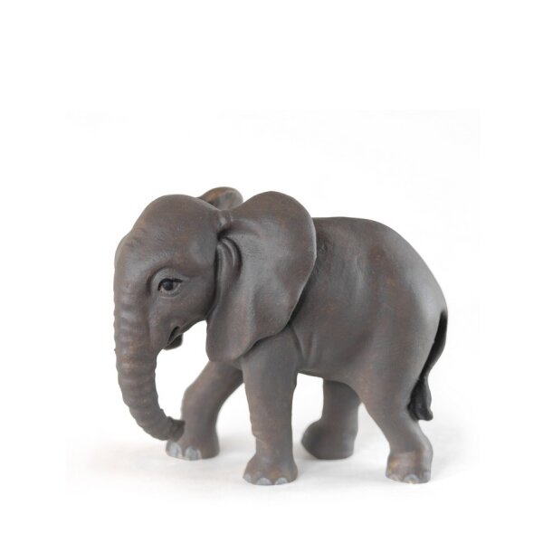 Baby Elefant stehend - lasiert - 9 cm
