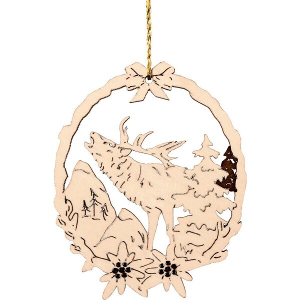 Laser garland deer with shadow