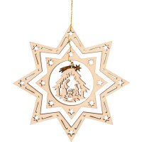 Laser star (3 pieces) with holy family