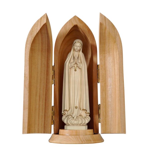 Our Lady of Fátima in niche - wax.gold - 3,5"/5,5"