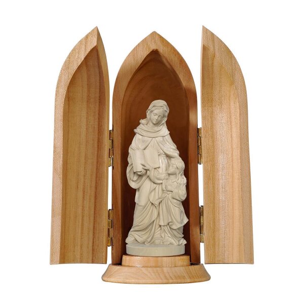 St. Anne in niche - natural wood - 3,5"/5"