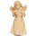 Bell angel standing with bird - natural wood - 2 inch