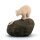 Bär stehend auf Stein - natur - 4 cm