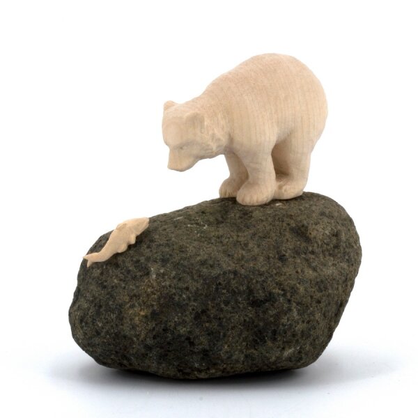 Bear standing on stone - natural - 2,2"