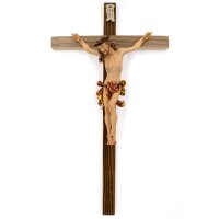 Crucifix with spines on antique wood cross - color - 23,6...