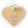 Pine wood heart with angel star - gold board - 5,5 inch