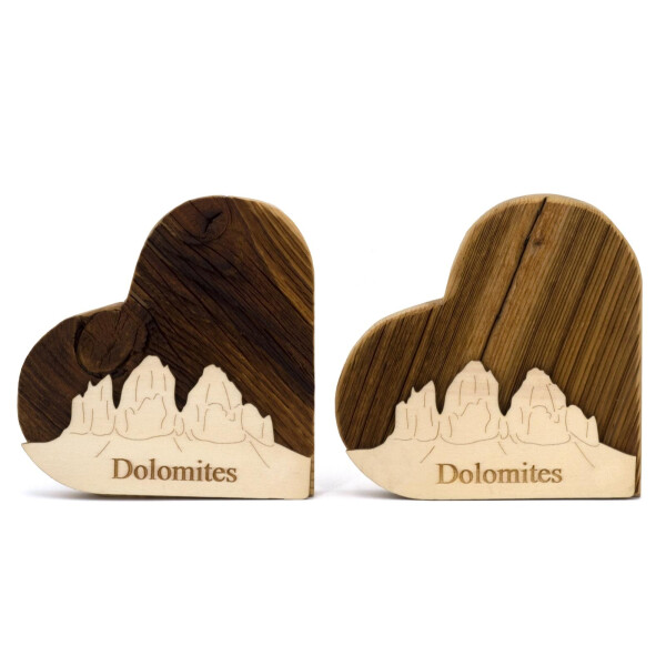 Heart Dolomites with tre cime di lavaredo - natural - 5,1 inch