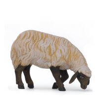 Kneeling black and white sheep right - color - 6,3 inch