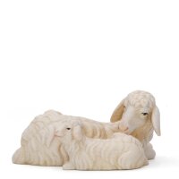 Lying sheep whit lamb - color with true gold - 18,9 inch