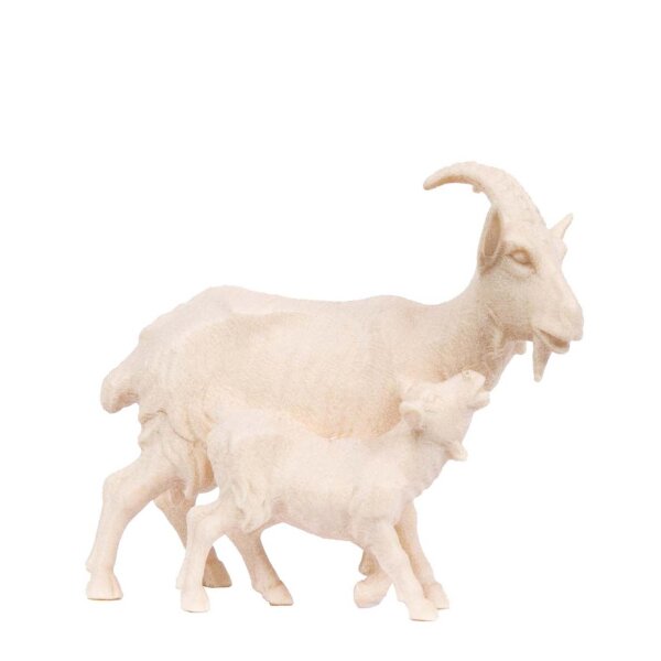 Goat + little goat - old true gold colored - 19 inch