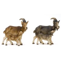 Goat + little goat - old true gold colored - 19 inch