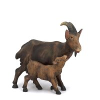 Goat + little goat - old true gold colored - 19 inch