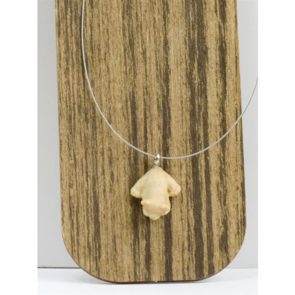 bear with metal necklace - natural - 0,8 inch