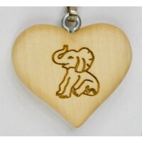 Key holder elephant - natur with script - 1,2 inch