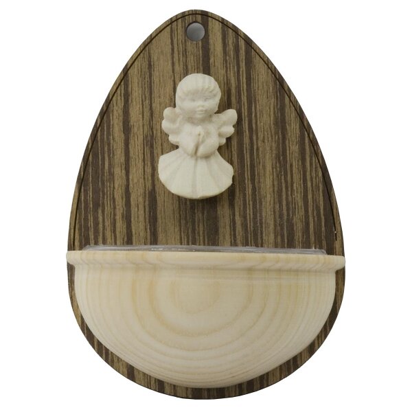 Holy water stoup with praying angel - natural - 4,7 inch