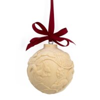 Pine wood ball with squirrel - natural - 3,1 inch