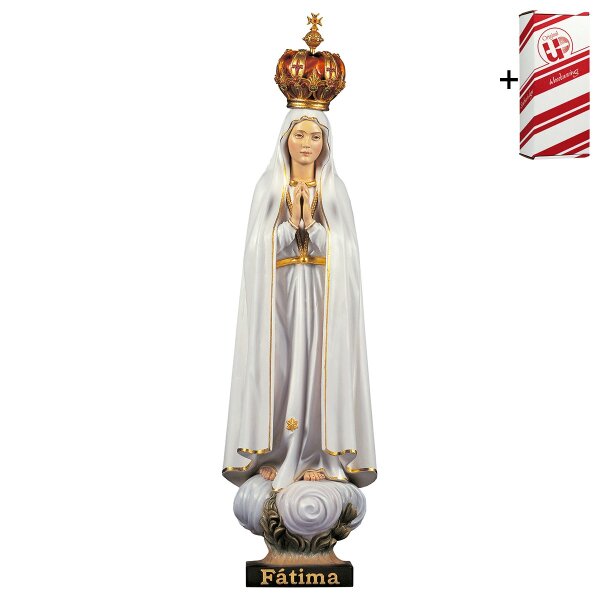 Madonna di Fátima Pellegrina con corona + Box regalo
