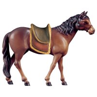 Cavallo marrone con sella