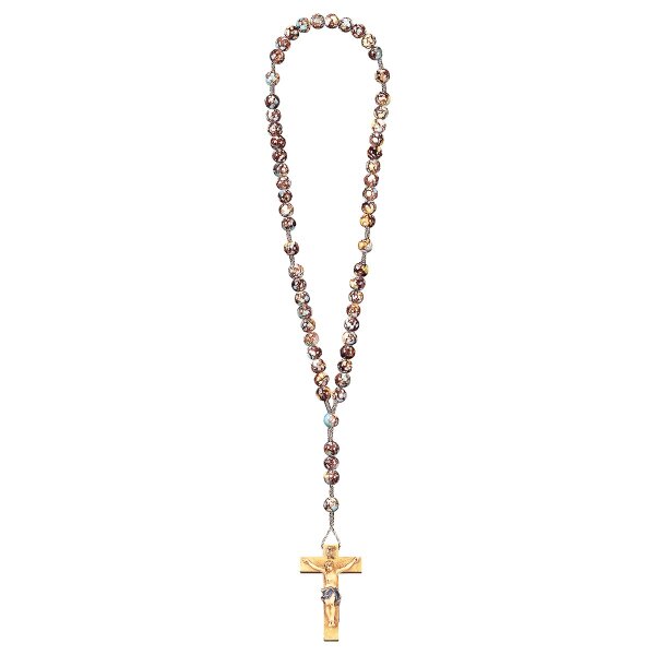 Rosary Exclusive Marbled Brown with Crucifix