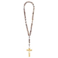 Rosary Exclusive Marbled Brown with Crucifix