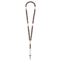 Rosary Exclusive Brown-Wood Tone with Pope Cross